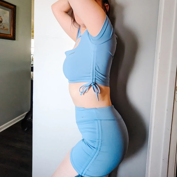 Oh Polly Bo+Tee 3 Piece Set Baby Blue Small Like New - Picture 7 of 15